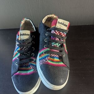 Inkkas Kids Black and Multicolor Sneakers